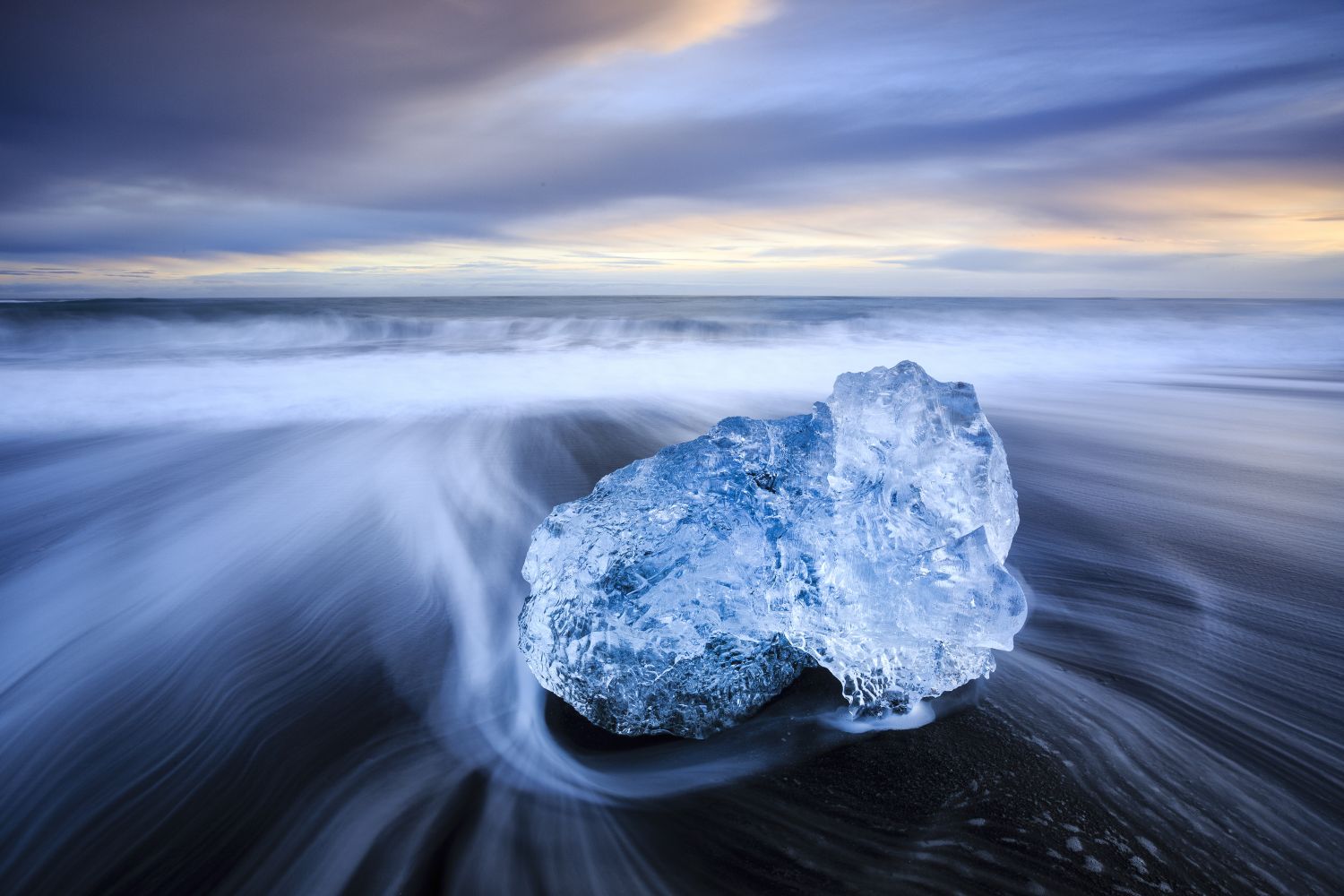 Incoming tide, Diamond Beach, Iceland