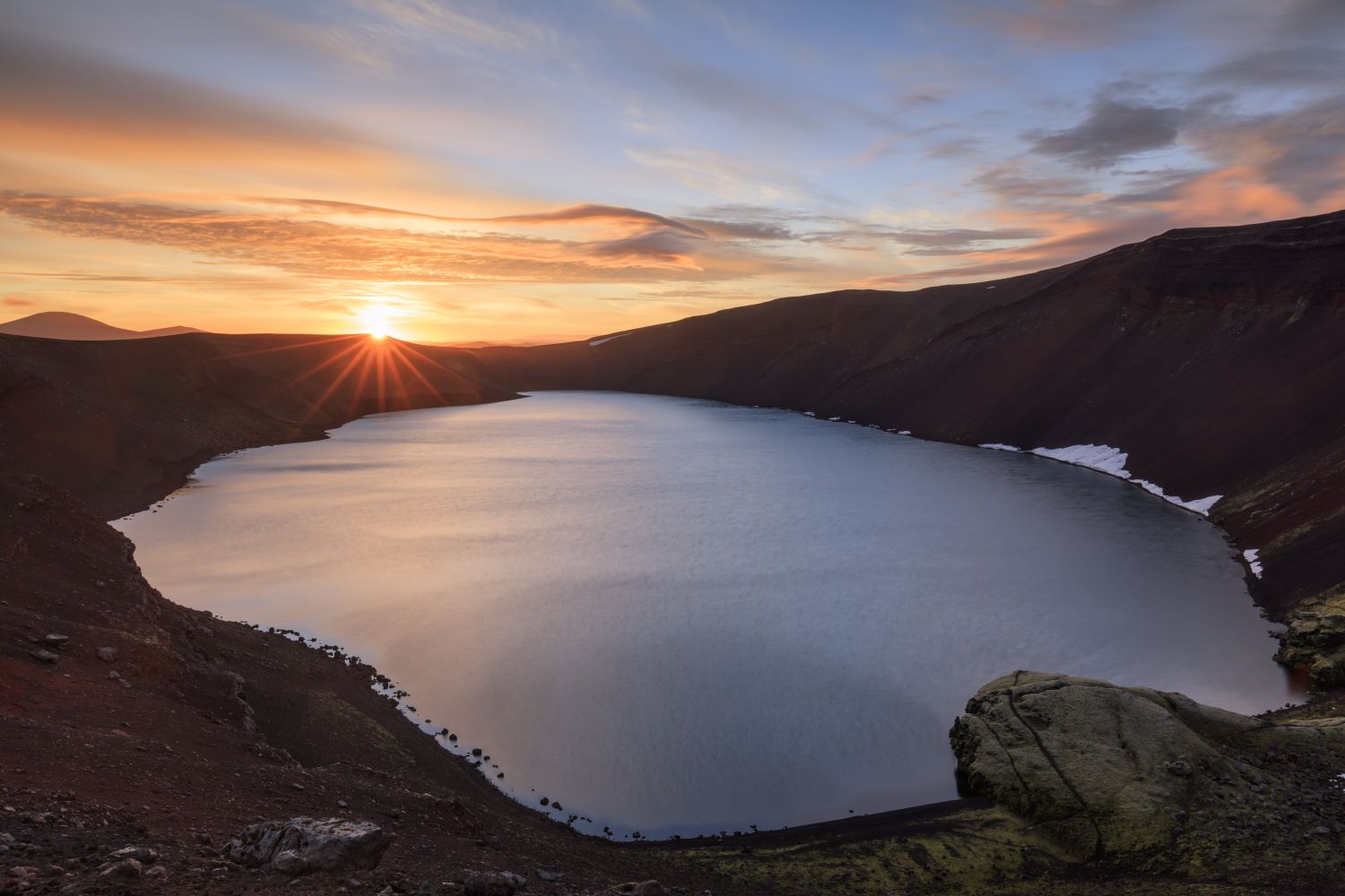 Sunrise, Ljotipollur, Iceland Highlands