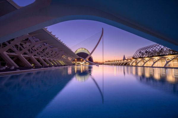 First light, the City of Arts and Sciences, Valencia