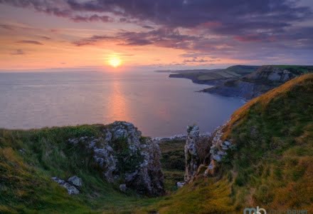 Mark Bauer Photography | Sunset over Chapman's Pool